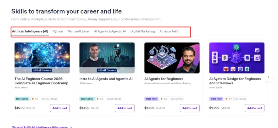 Шаг 2 входа в Udemy