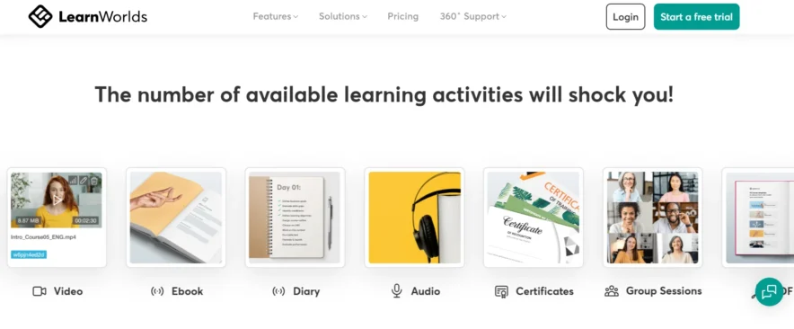 Learnworlds feature course