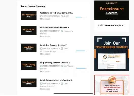 Foreclosure Academy members area