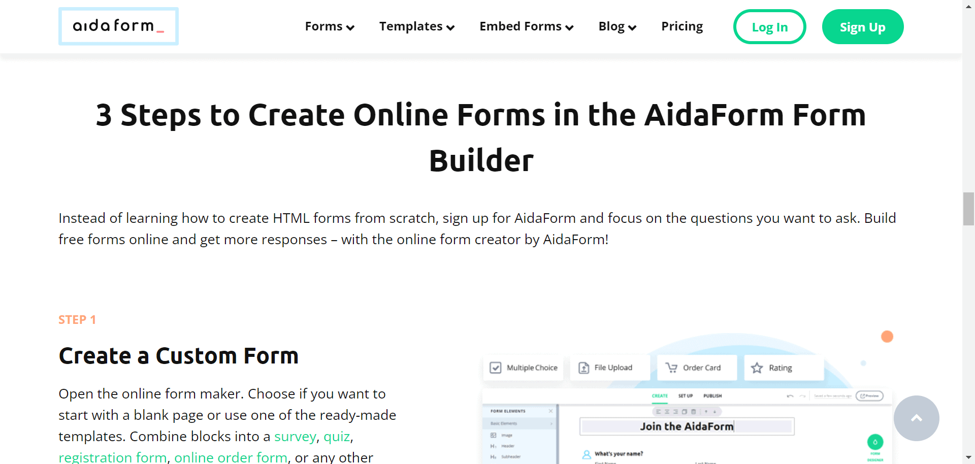 How To Make An Online Form From AidaForm
