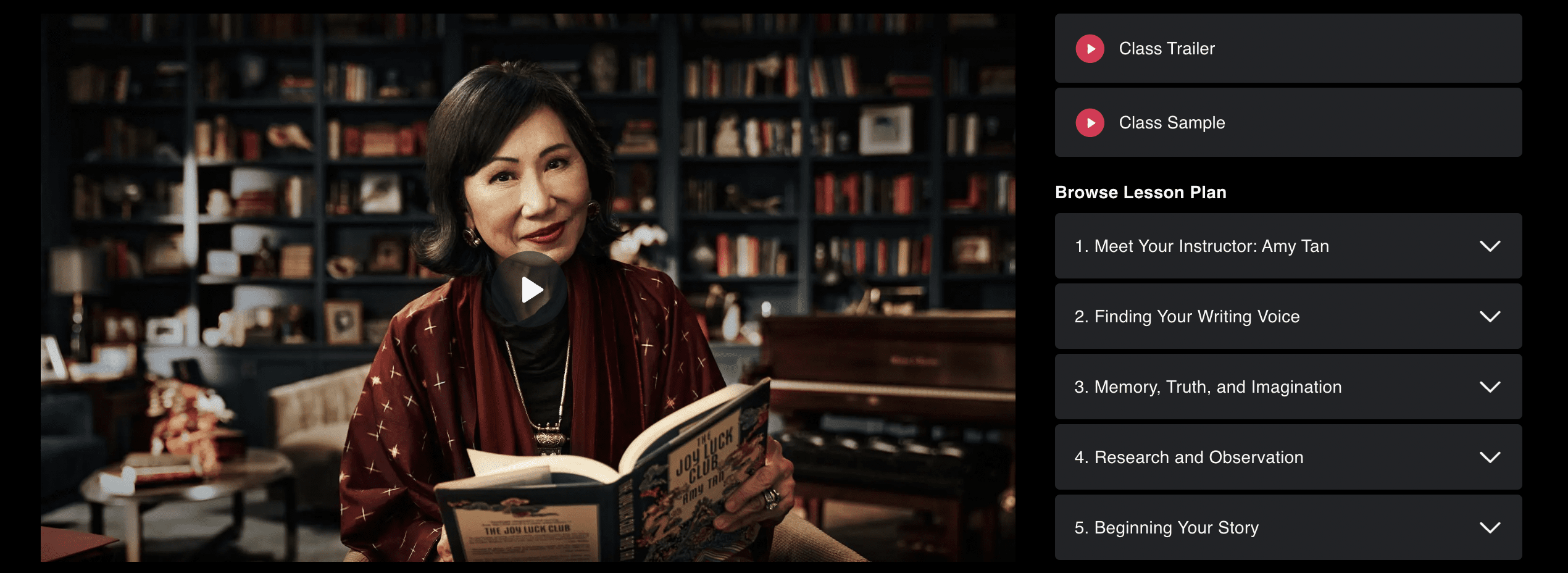 Amy Tan lessons