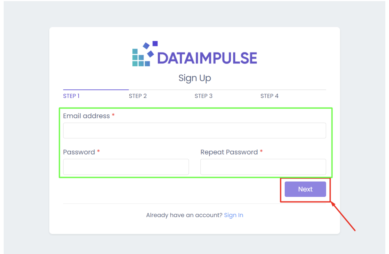 DataImpulse SignUp