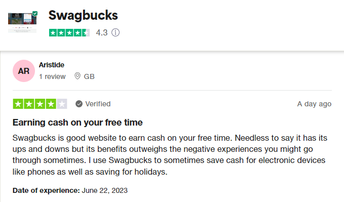 Swagbucks Customer Review