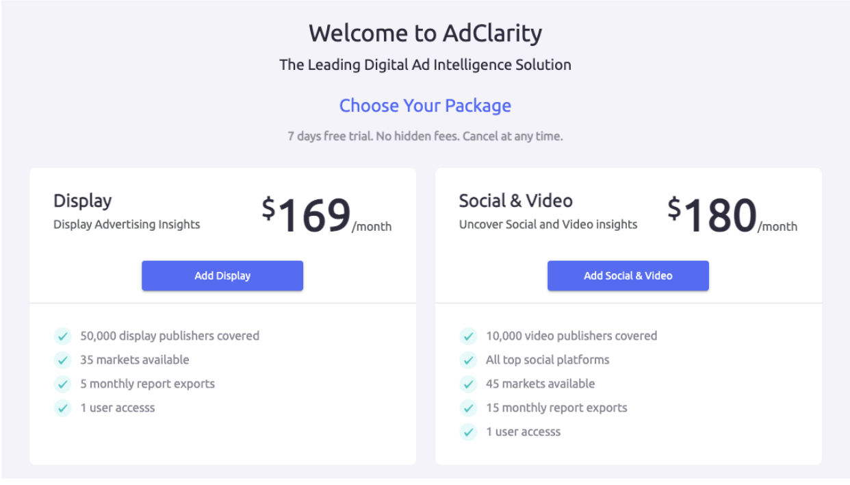 AdClarity Pricing