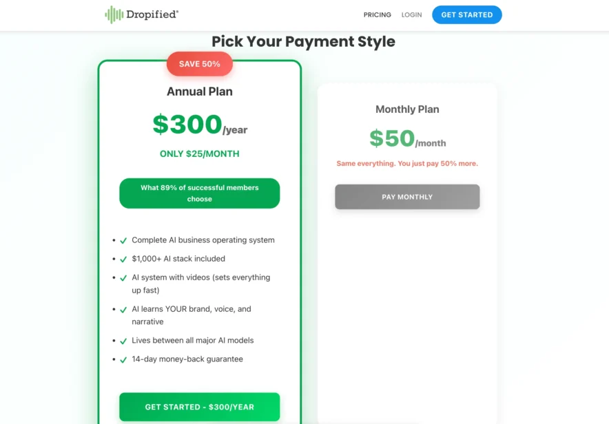 Dropified Pricing Plans Dropified - Pricing