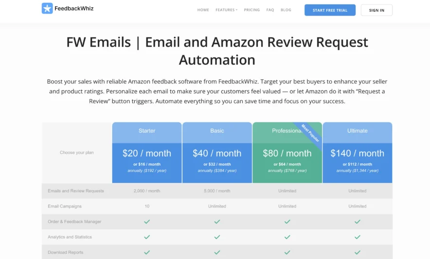 FeedbackWhiz - Select Your Plan