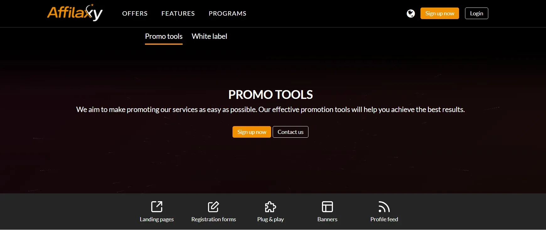 Promo Tools Offered by Affilaxy