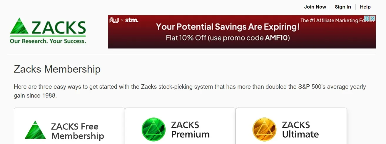 Zacks Trade - Investing Affiliate Program