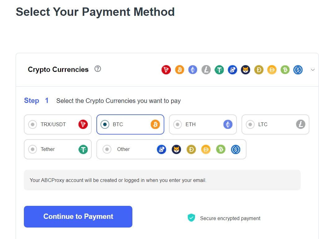 select Payment method