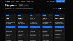 Webflow Pricing