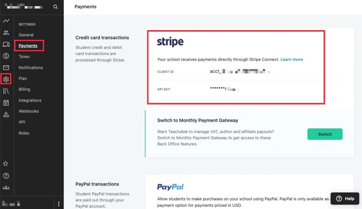 Teachable Payments via Stripe