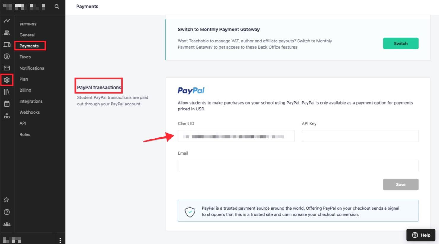 PayPal transactions