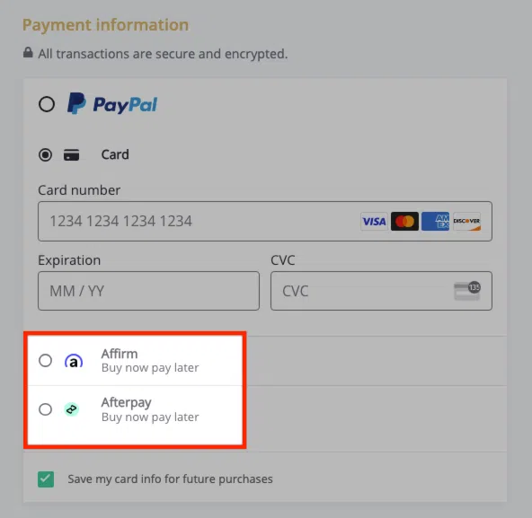 techable Afterpay через PayPal