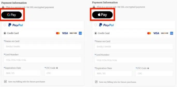 Apple Pay o Google Pay Payment Gateway