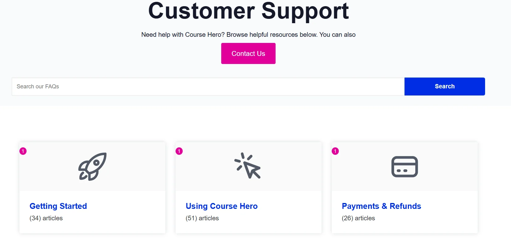 Coursehero Customer Support