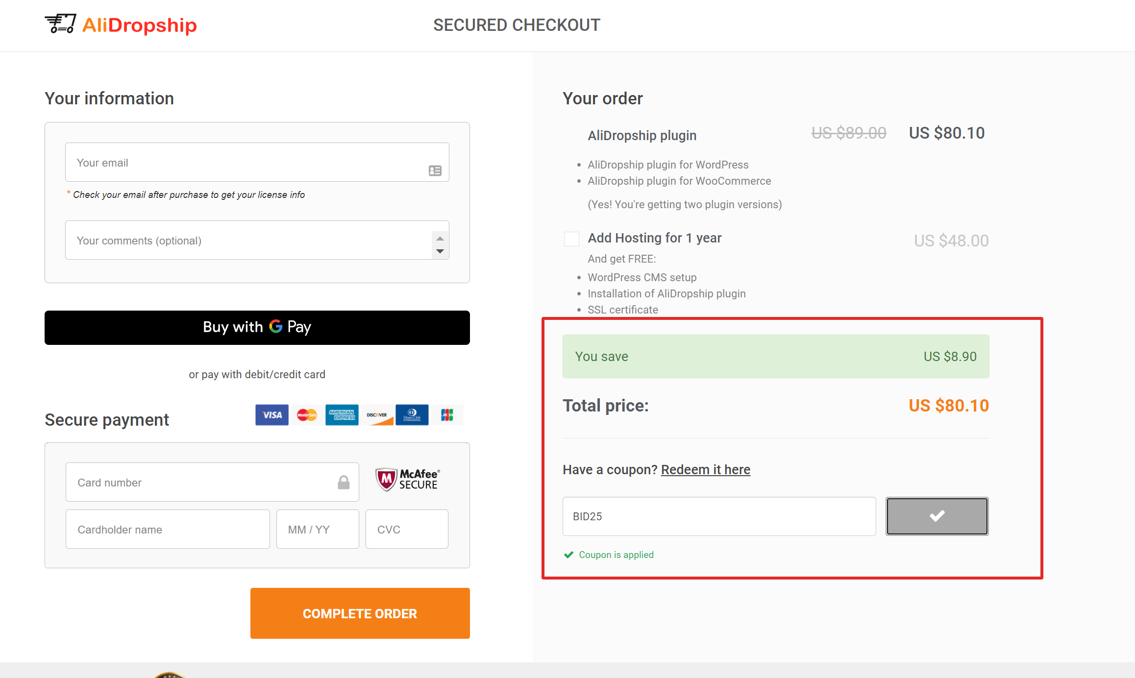 Alidropship Coupon Code Alidropship pricing