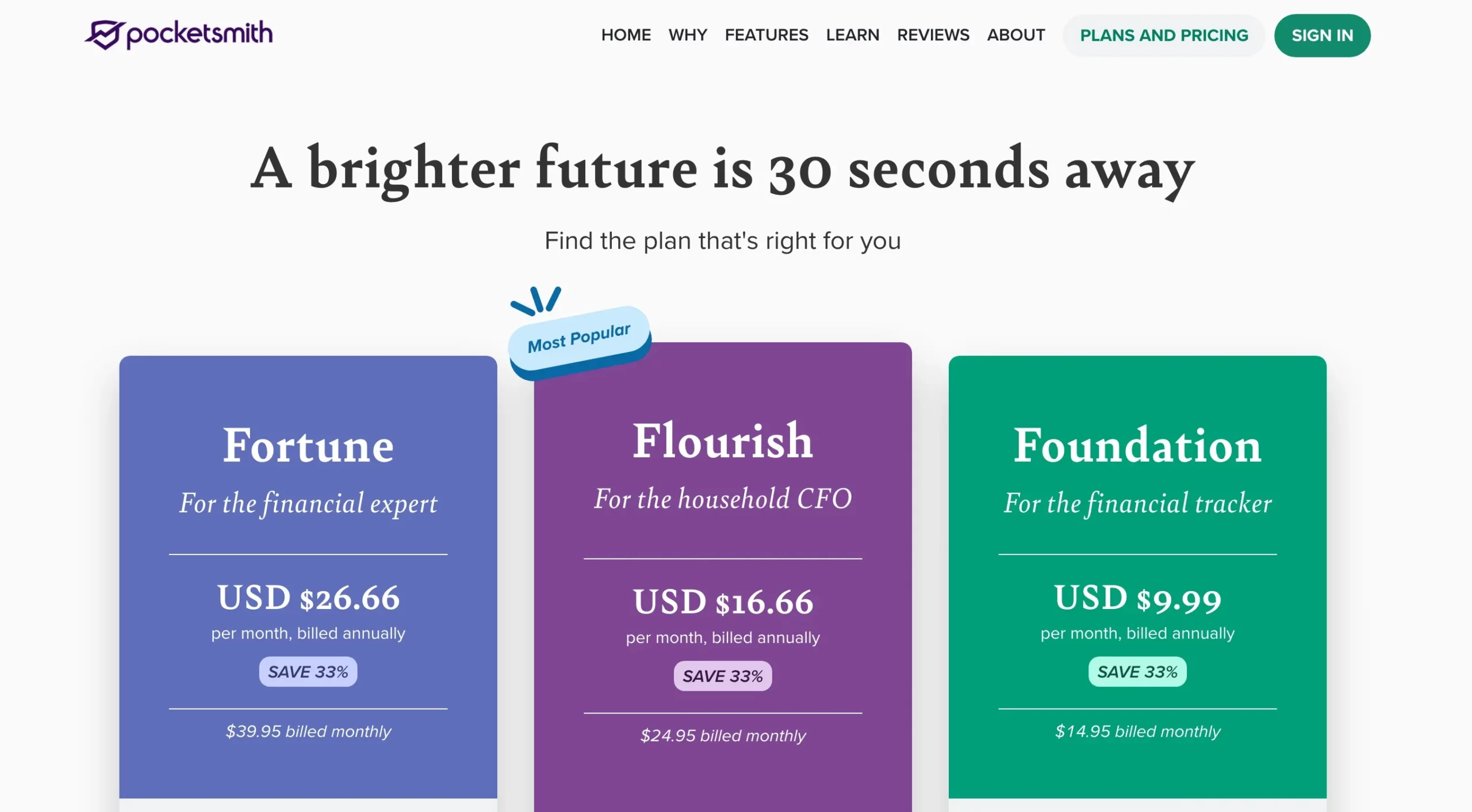 PocketSmith - Pricing PocketSmith - Pricing