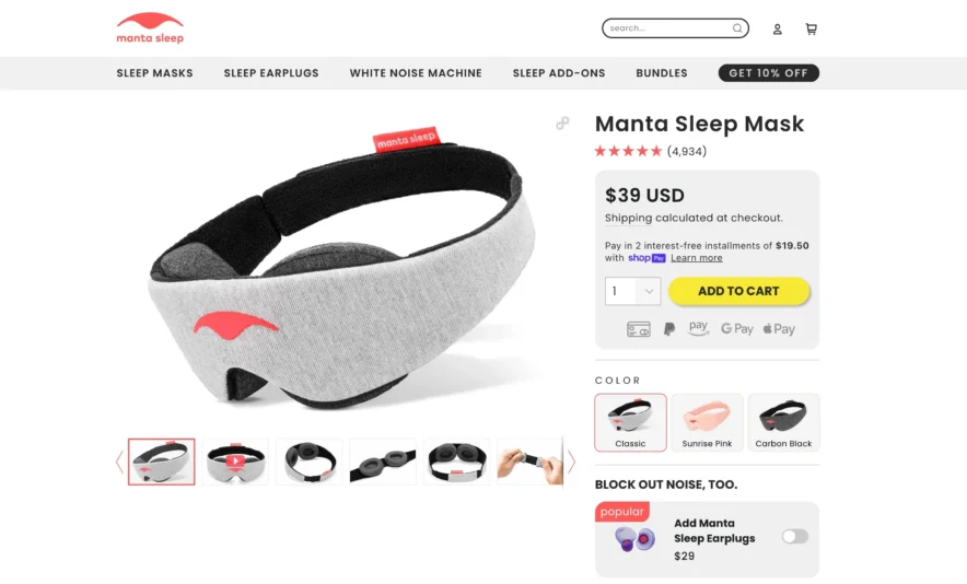 Manta ORIGINAL Sleep Mask