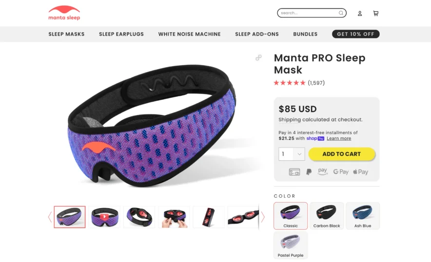 Manta PRO Sleep Mask