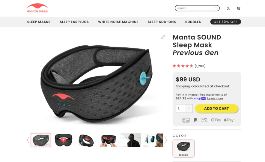 Manta SOUND Sleep Mask 