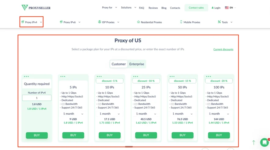 Proxy-Seller- IPv4 Proxies (Datacenter)