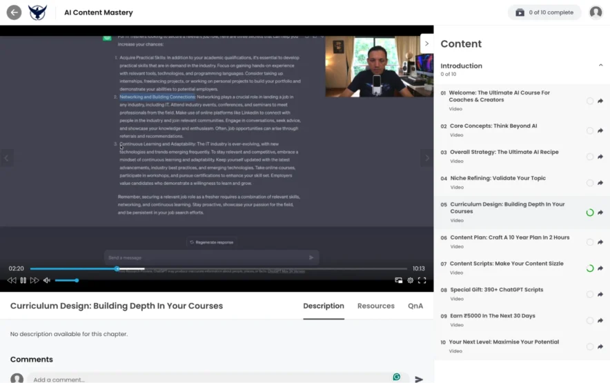 Lecture 5 — Curriculum Design: Building Depth In Your Courses