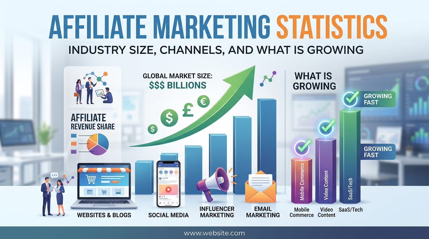 Affiliate Marketing Statistics : Industry Size, Channels, and What Is Growing