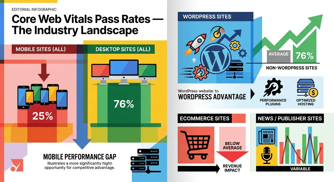 Core Web Vitals Pass Rates — The Industry Landscape