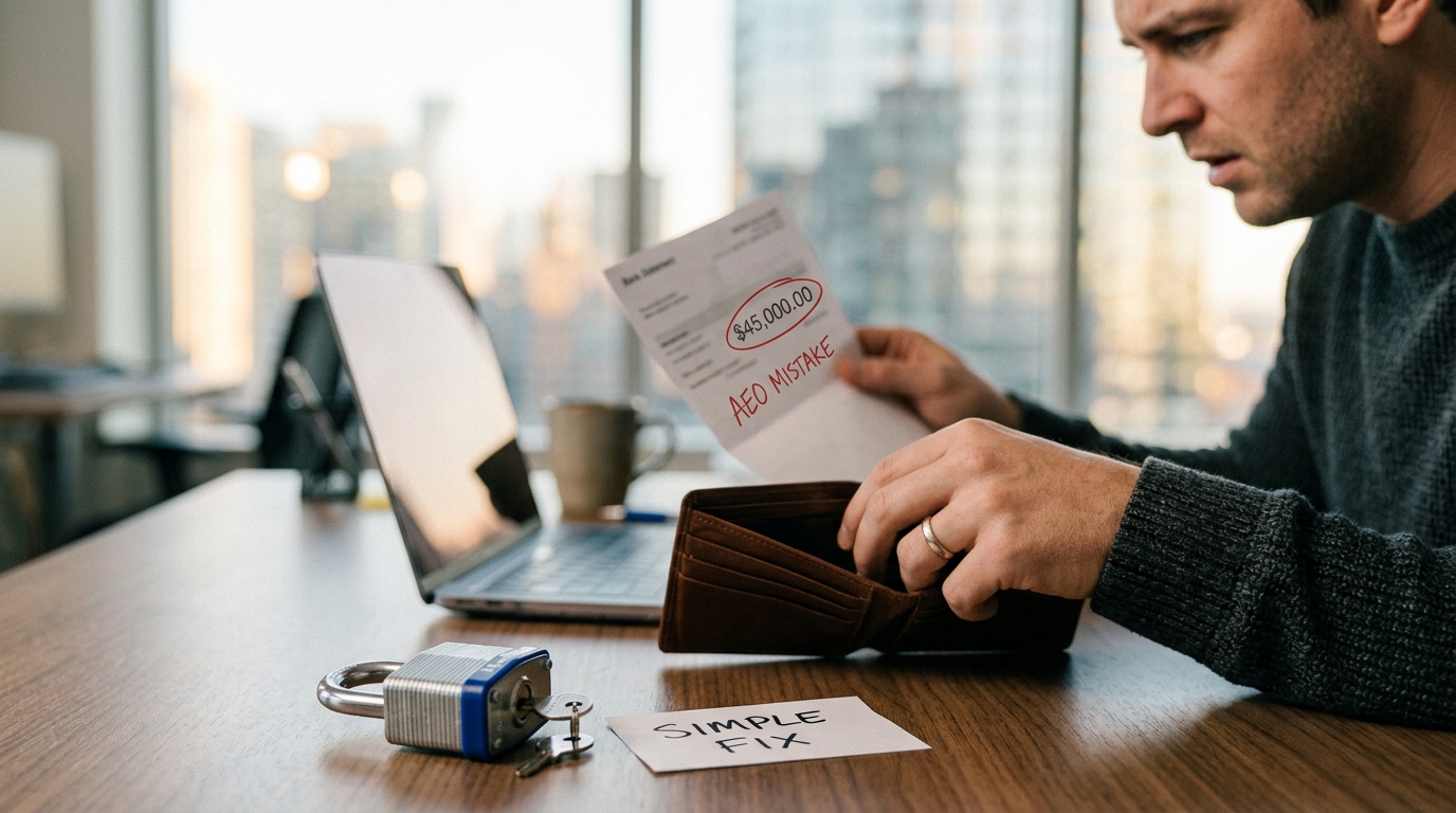 El error de AEO que le costó a una empresa 45,000 dólares y la sencilla solución que lo evita.