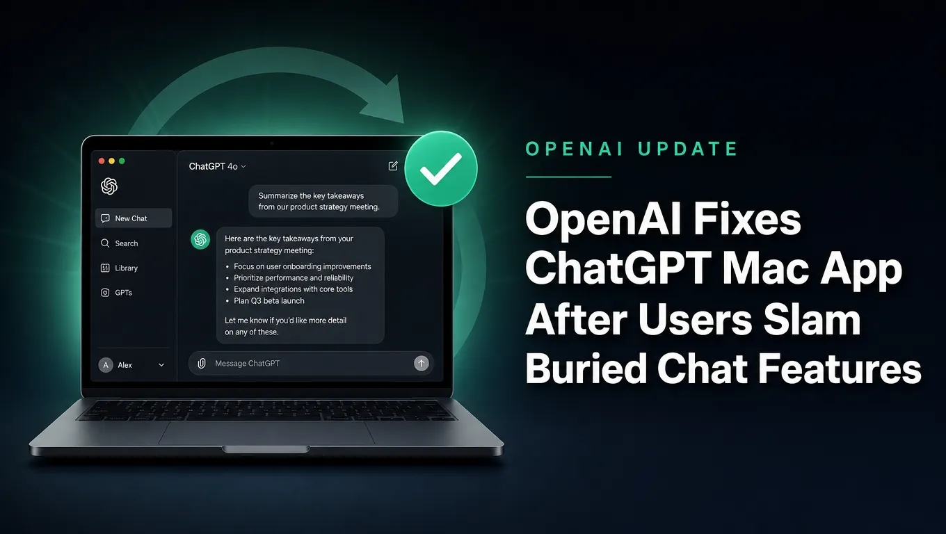 OpenAI Fixes ChatGPT Mac App After Users Slam Buried Chat Features