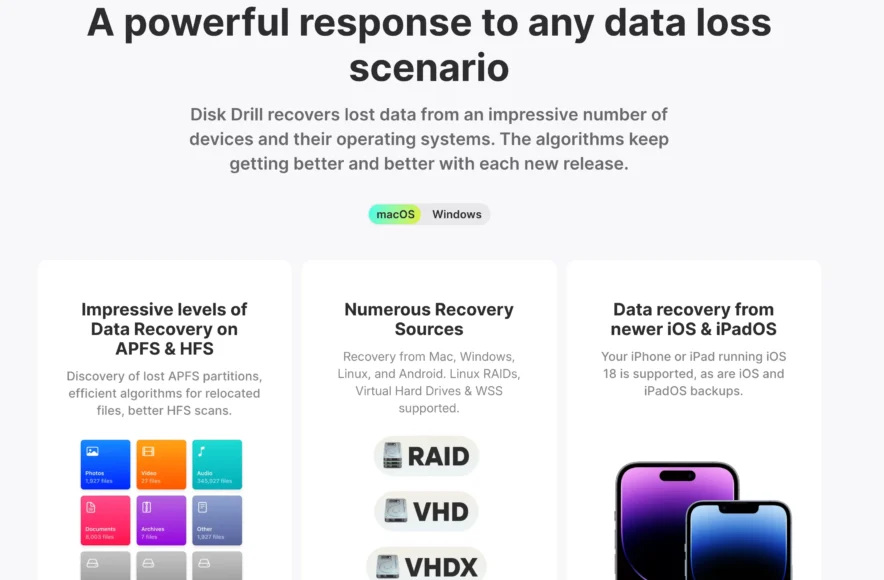 Disk Drill Recovery Features