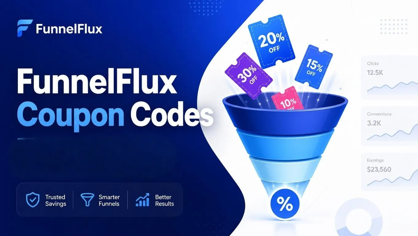 Códigos de desconto FunnelFlux
