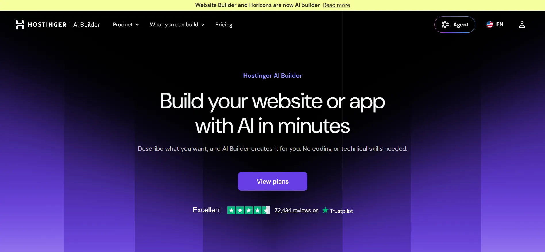 Pembuat situs web AI Hostinger