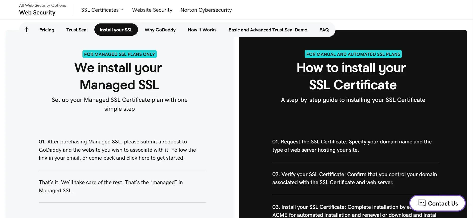 Управляемая установка SSL от Godaddy