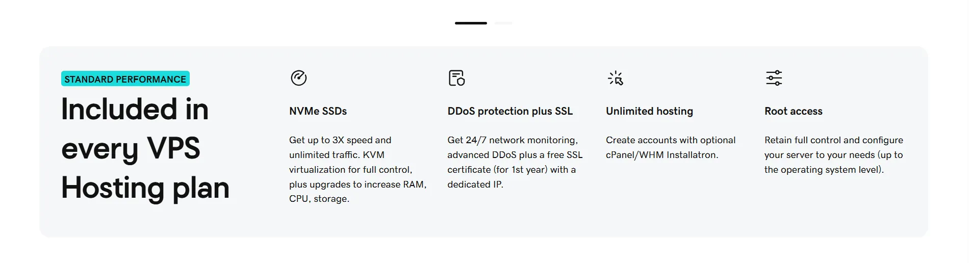 Recursos do VPS da GoDaddy