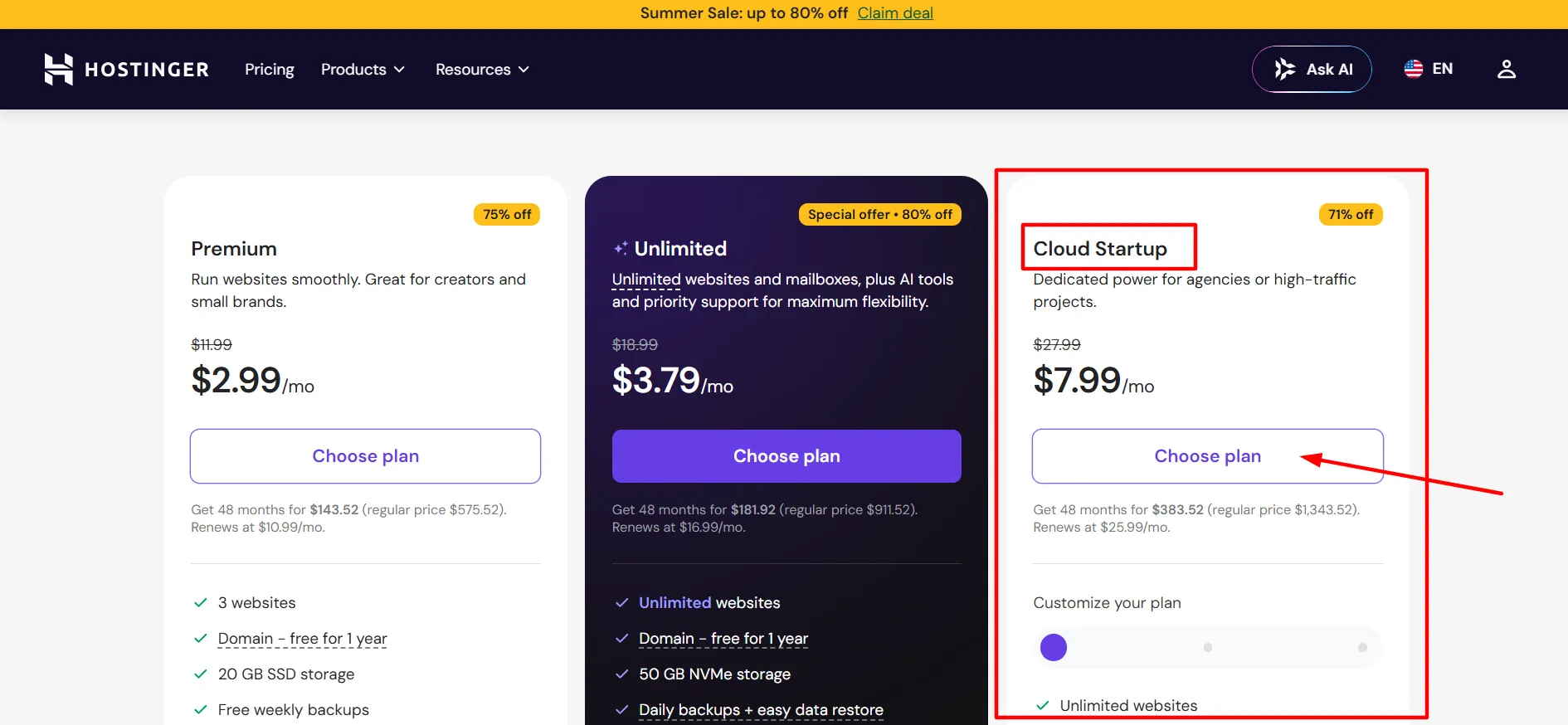 План запуска облачного проекта Hostinger