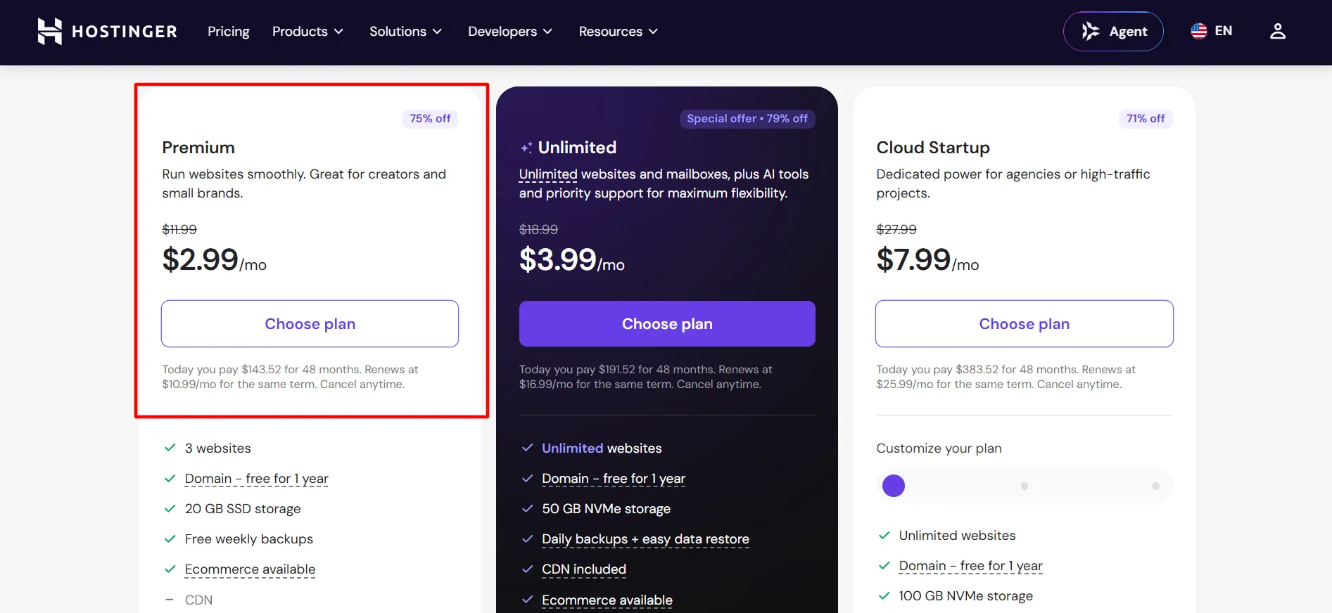 Paket Premium Hostinger Web Hosting