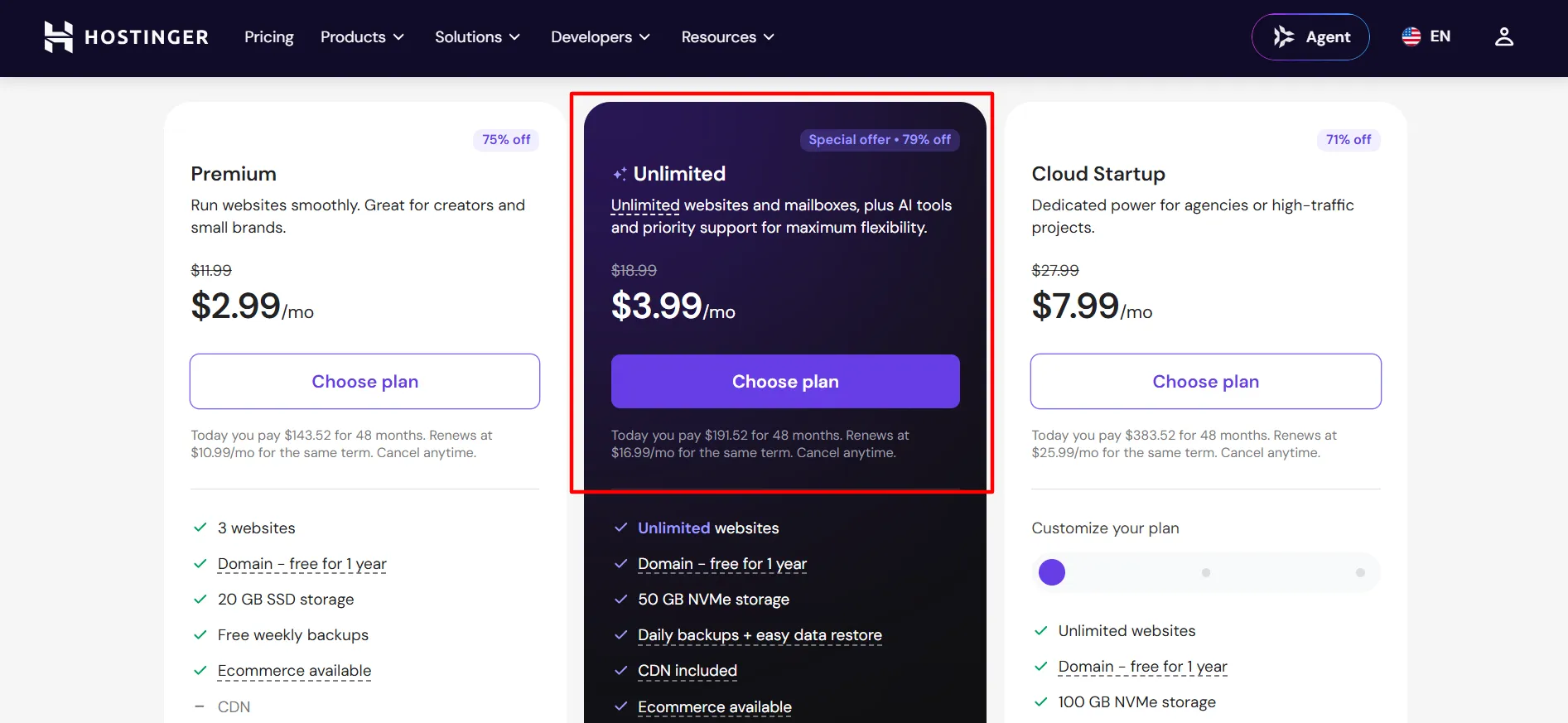 Paket Hostinger Web Hosting Tanpa Batas