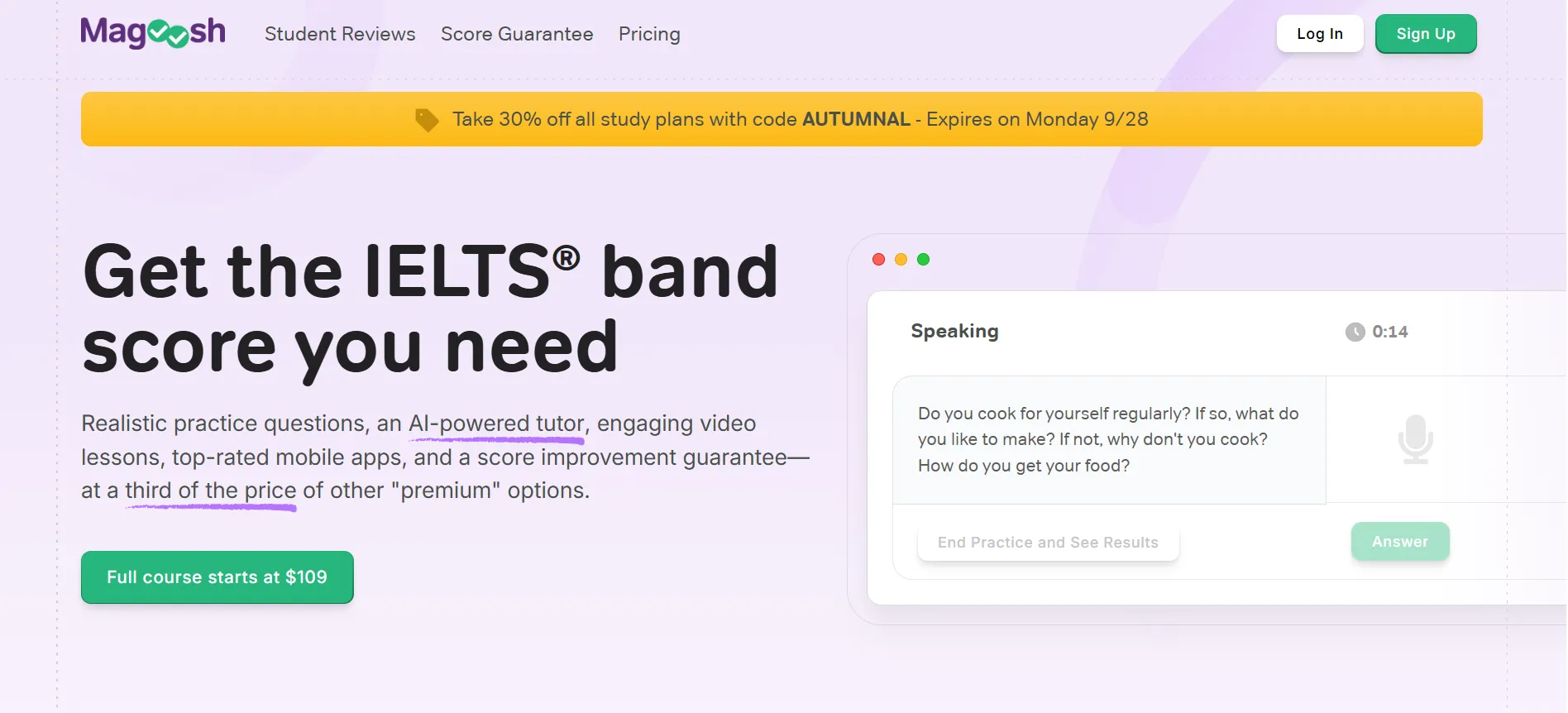 Plano IELTS da Magoosh