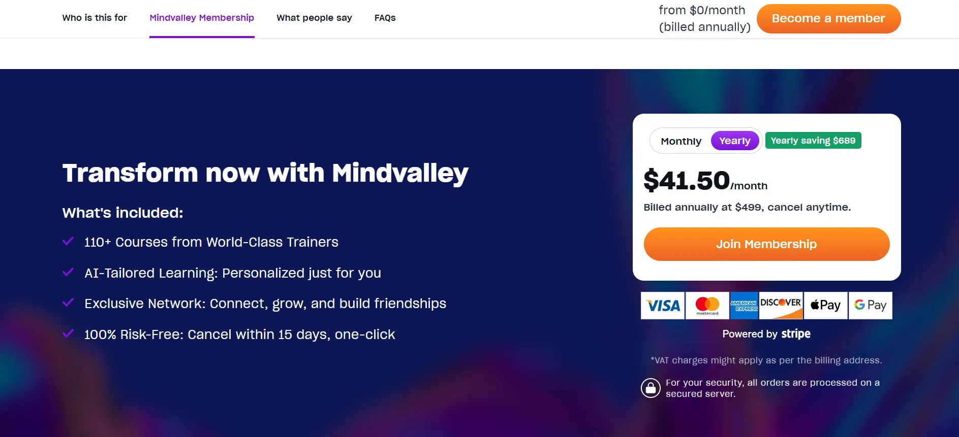 mindvalley pricing plan