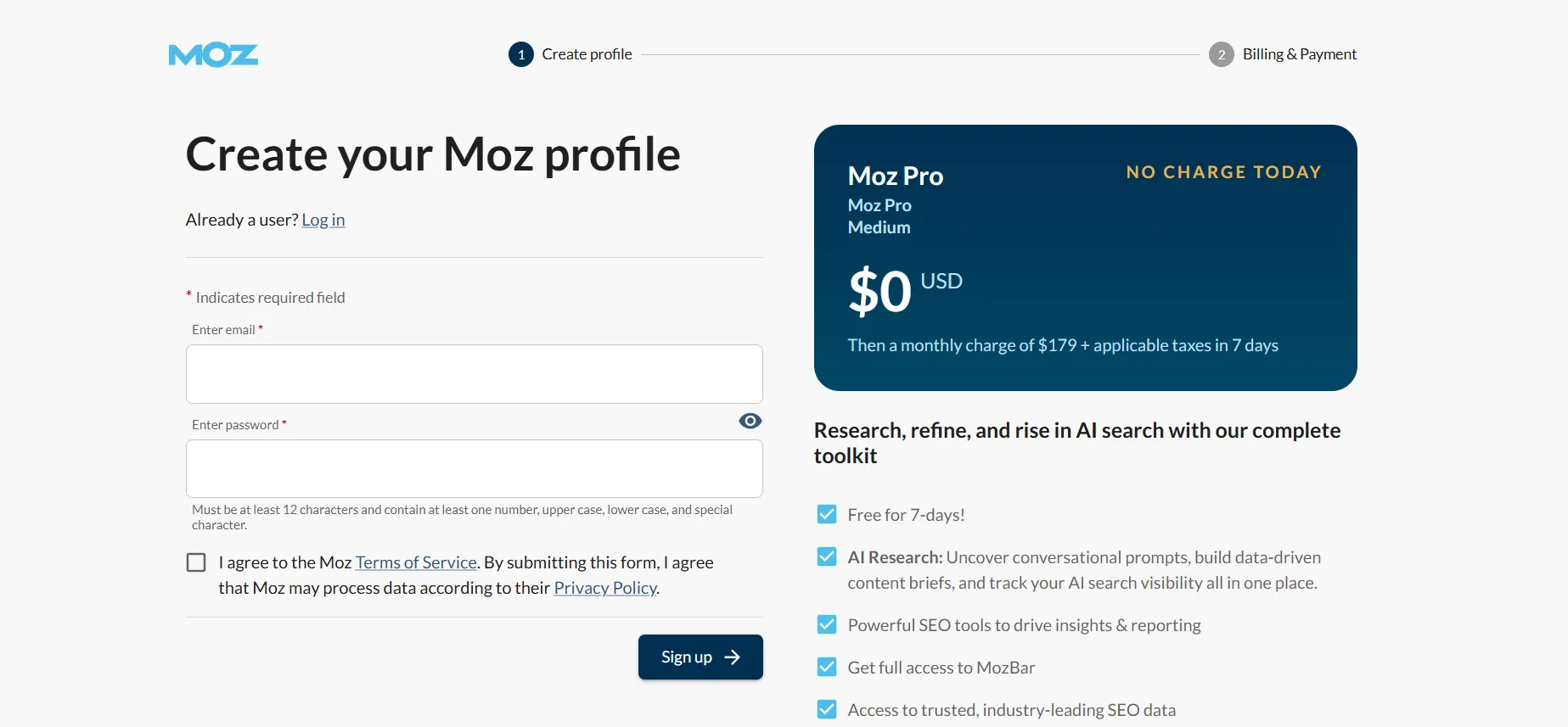 processo completo moz
