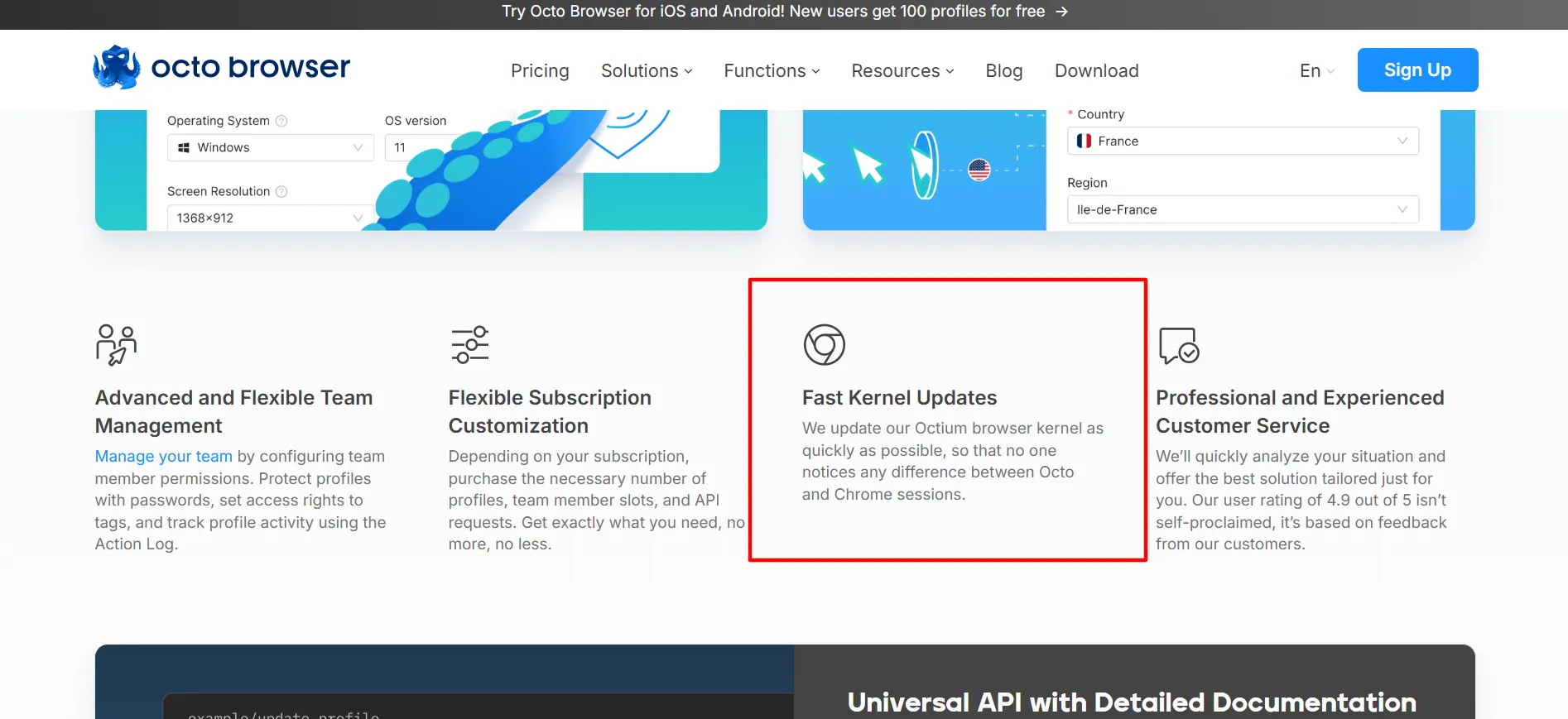 Pembaruan Kernel Octo Browser