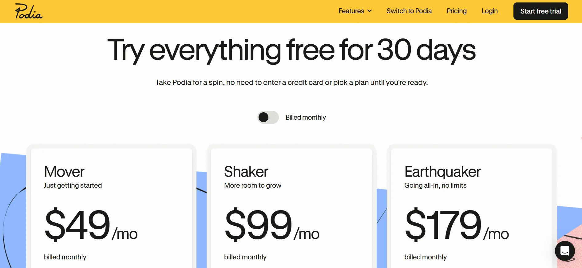 Podia Pricing plan