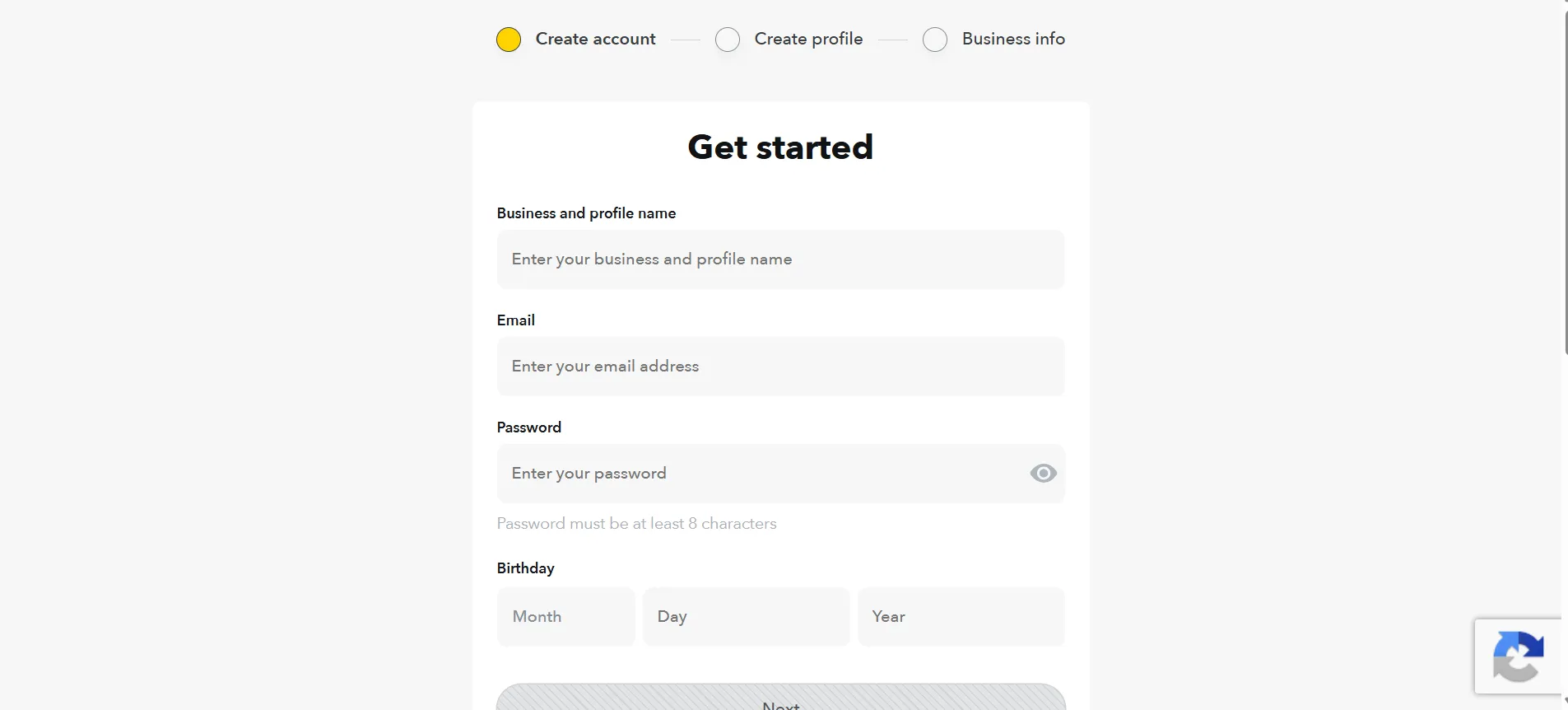 Langkah 1 untuk masuk ke Snapchat bisnis