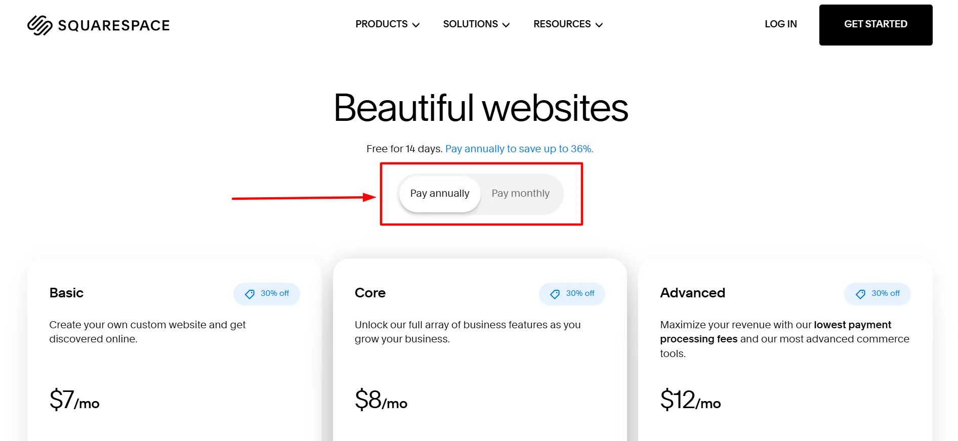 Langkah 5 login Squarespace