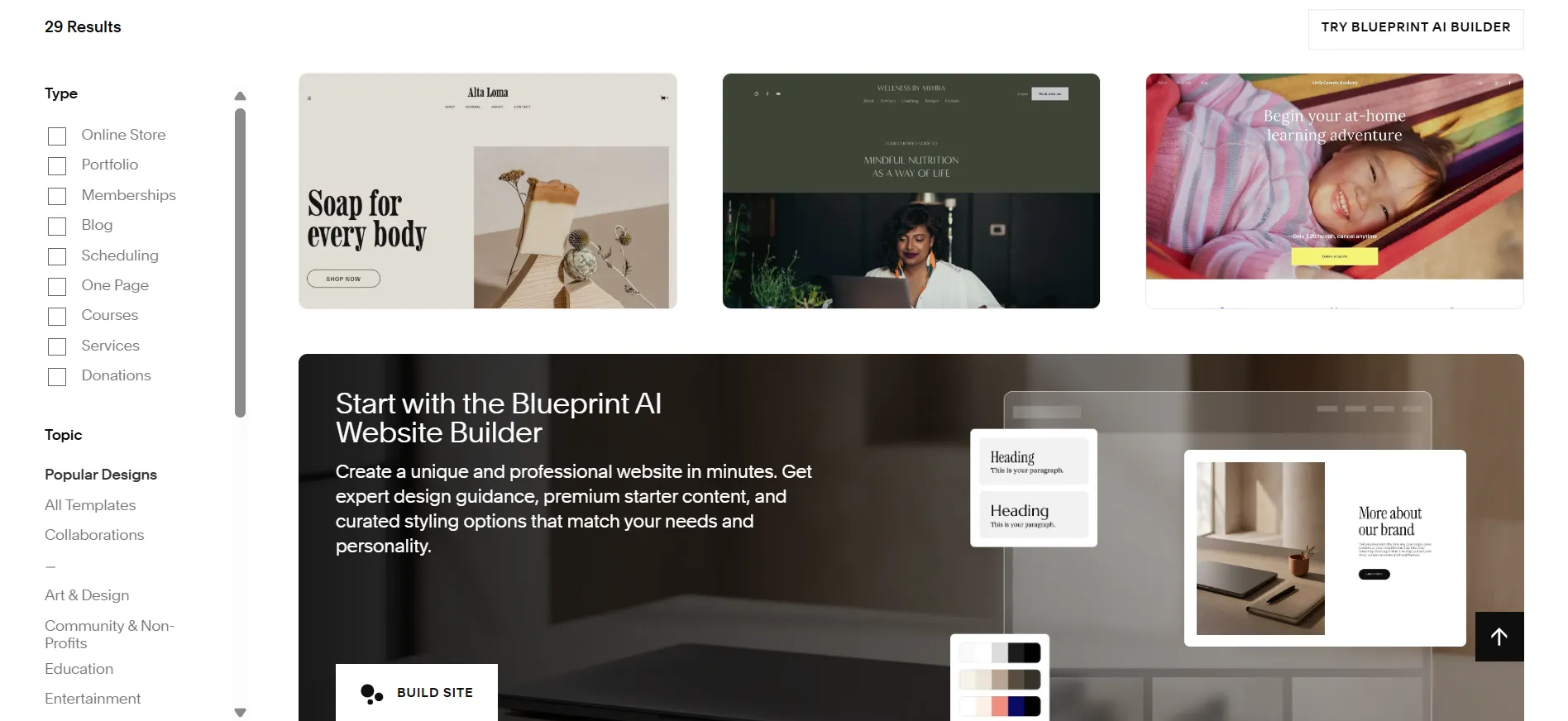 Templat situs web Squarespace