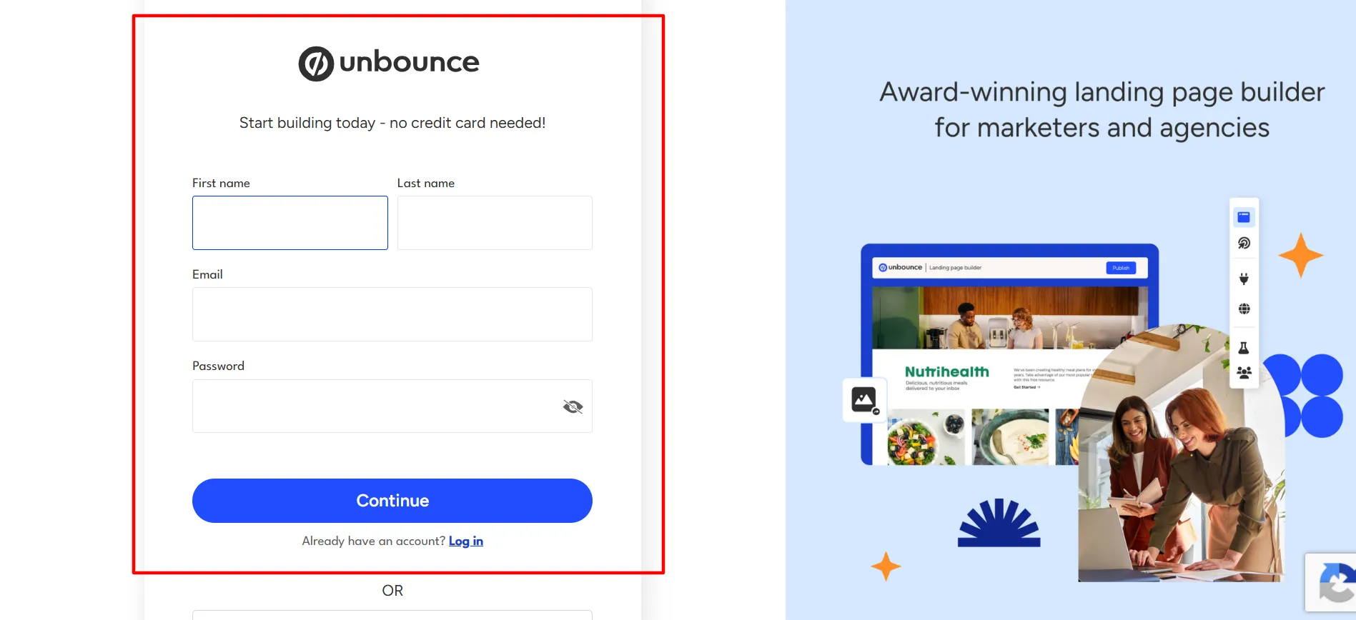 Unbounce Login step 4